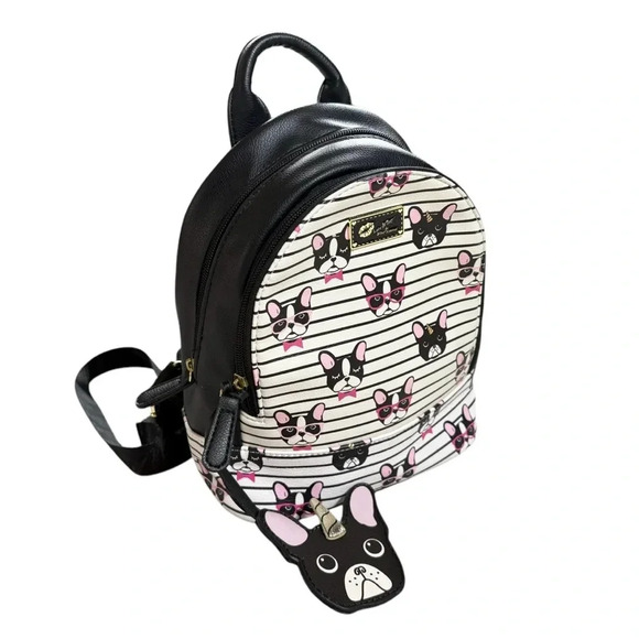 Luv Betsey by Betsey Johnson Boston Terrier Mini Backpack Purse - Picture 1 of 12